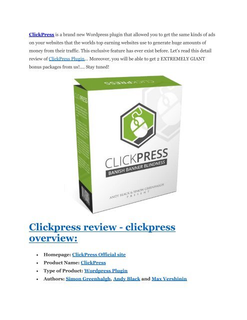 Clickpress review - clickpress overview: