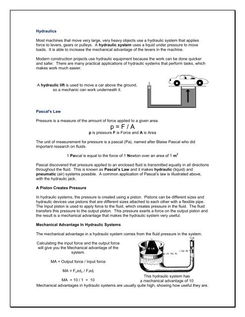 Mechanical Advantage, Speed Ratio, Work and ... - Edquest Science