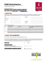 RCMJD Friends Membership Form - Royal College of Music