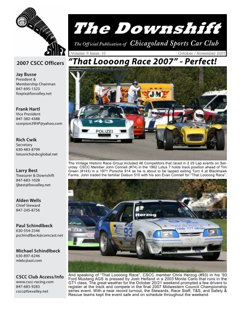 Newsletter 3 - Chicagoland Sports Car Club