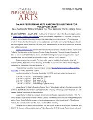 omaha performing arts announces auditions for the nutcracker