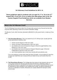 16-19 Bursary Fund Application Form Guidance Notes ... - Bhasvic