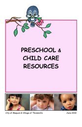Preschool and Child Care Resources - Mequon-Thiensville School ...