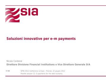 Soluzioni innovative per em payments - SIA