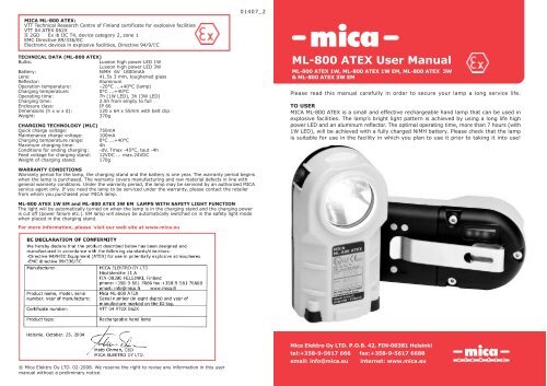 ML-800 ATEX ENGL_2- 2008 _FINAL.FH11 - Mica Elektro OY Ltd