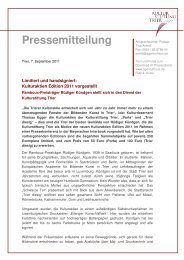 Pressemitteilung Praesentation Jahresedition ... - Kulturstiftung Trier