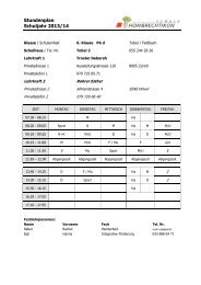 Stundenplan Schuljahr 2013/14 - Schule Hombrechtikon