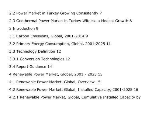Market ReseaMarkets:Geothermal Power Turkey, Market Outlook to 2025, Update 2015rch Store