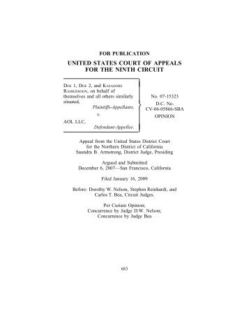 Ramkissoon v. AOL LLC - Ninth Circuit Court of Appeals