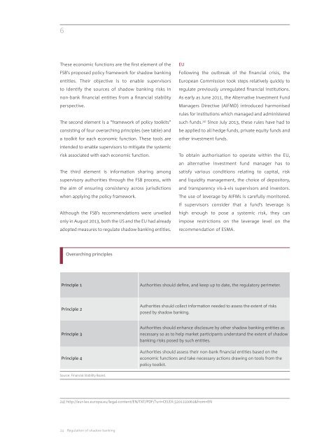 Regulation of shadow banking