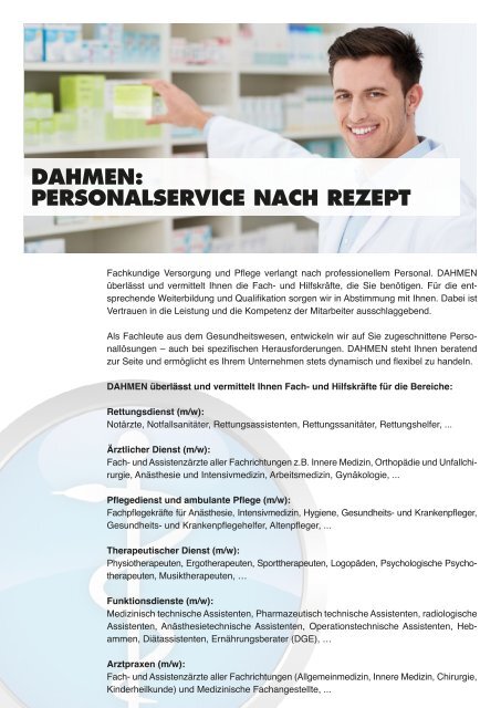 MEDICAL. HEALTH. CARE. DAHMEN PERSONALSERVICE GMBH