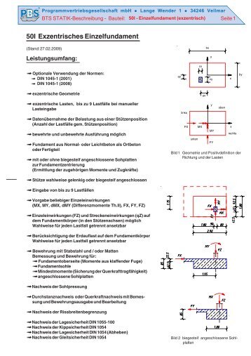 50I Exzentrisches Einzelfundament