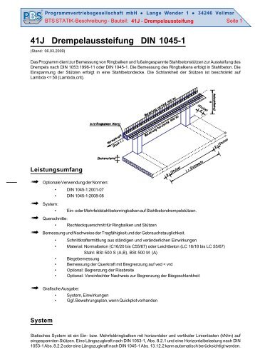 41J Drempelaussteifung DIN 1045-1