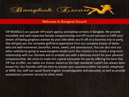 Escorts in Bangkok