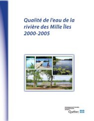 QualitÃ© de l'eau de la riviÃ¨re des Mille ÃŽles 2000-2005