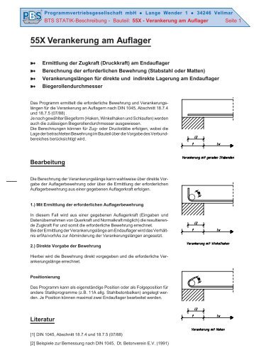 55X Verankerung am Auflager