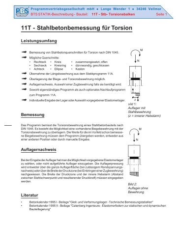 11T - Stahlbetonbemessung für Torsion