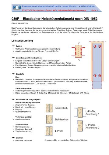 039F - Elastischer Holzstützenfußpunkt nach DIN 1052