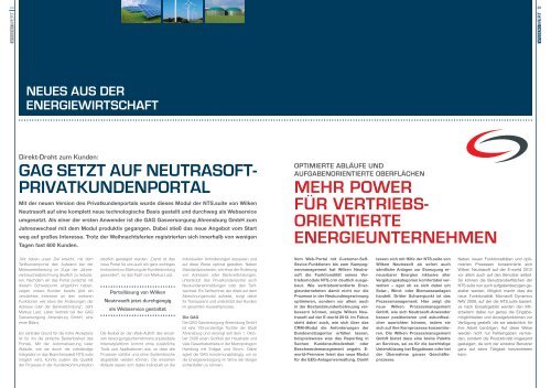 NEUES AUS DER ENERGIEWIRTSCHAFT - Wilken GmbH