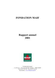 FONDATION MAIF Rapport annuel 2001