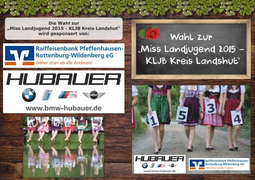 Wahl zur „Miss Landjugend 2015 - KLJB Kreis Landshut“