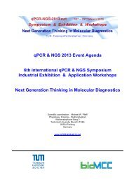 Agenda for qPCR_NGS 2013 - TATAA Biocenter