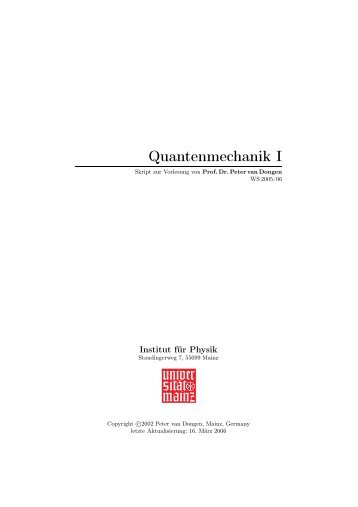 Quantenmechanik I - KOMET 337