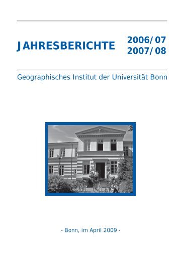 JAHRESBERICHTE - Geographisches Institut der Universität Bonn