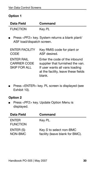 Handbook PO-505 - The ABC's of RMIS II Rail Management - APWU