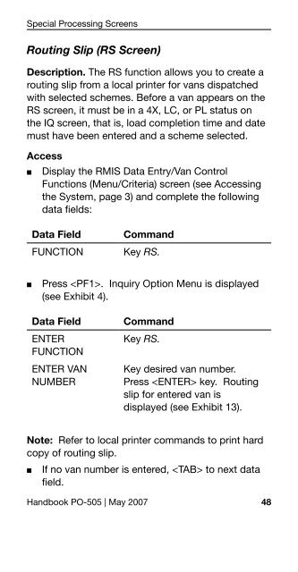 Handbook PO-505 - The ABC's of RMIS II Rail Management - APWU