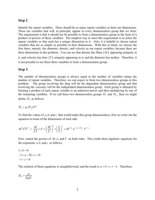 Dimensional Analysis â€“ Drag on a Sphere R. Shankar Subramanian