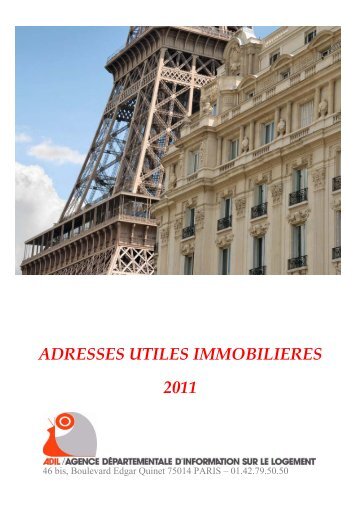 ADRESSES UTILES IMMOBILIERES 2011 - Adil 75