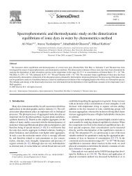 Spectrophotometric and thermodynamic study on the dimerization ...