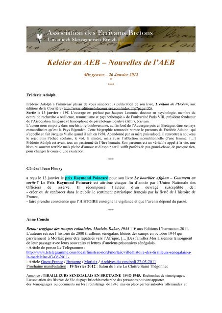 Keleier an AEB -  Association des Ecrivains Bretons