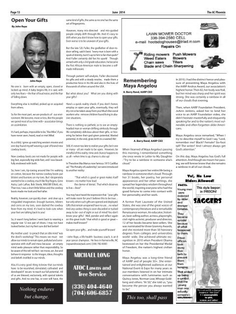 The AC Phoenix: More than a Newspaper, a Community Institution -- Issue No. 2014, June 2014 
