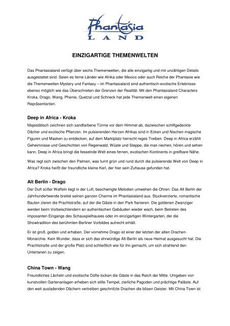 Einzigartige Themenwelten