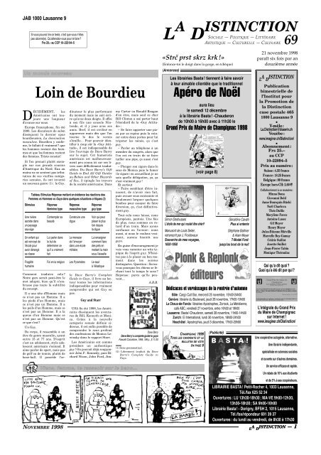 Loin de Bourdieu - La Distinction