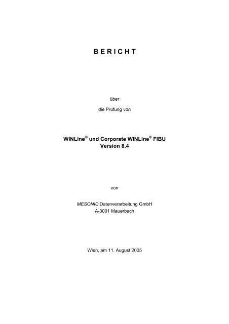 Testat WINLine Software (PDF) - PCM