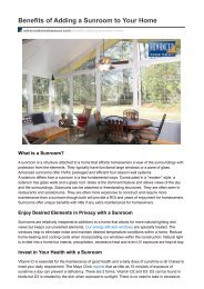 Benefits of Adding a Sunroom to Your Home