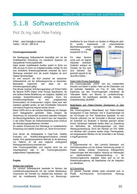 Jahresbericht 2008 - Fakultät für Informatik und Elektrotechnik ...