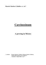 Carcinosinum â A Proving in Mexico - Hpathy