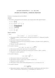 studio di funzioni / esercizi proposti - Corso di Studi in Matematica