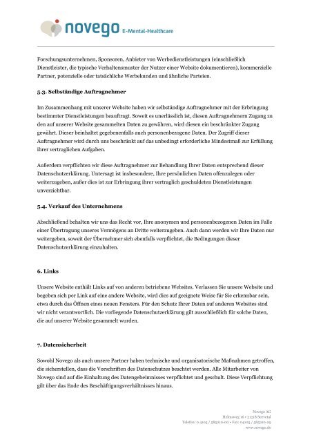 Datenschutz PDF - Novego