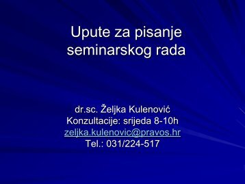 Upute za pisanje seminarskog rada - Pravni Fakultet Osijek