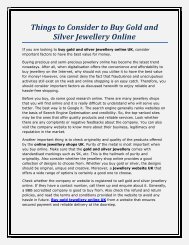 Things to Consider to Buy Gold and Silver Jewellery Online