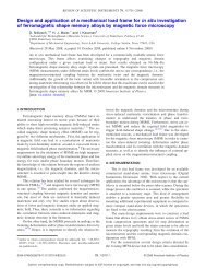 Design and application of a mechanical load frame for in situ ...