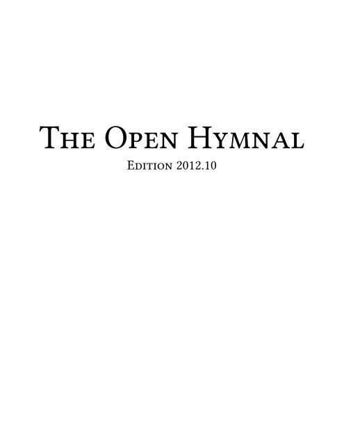 Hymnal Open Hymnal Project