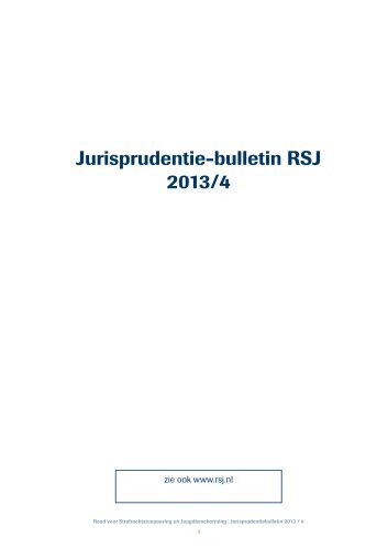 Jurisprudentie-bulletin RSJ 2013/4 - Raad voor ...
