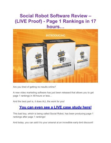 Social Robot Software Review – (LIVE Proof) - Page 1 Rankings in 17 hours…