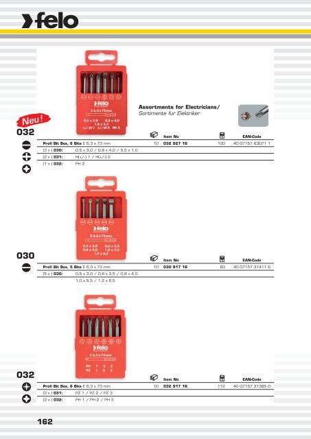 Catalog scule de mână și accesorii Felo